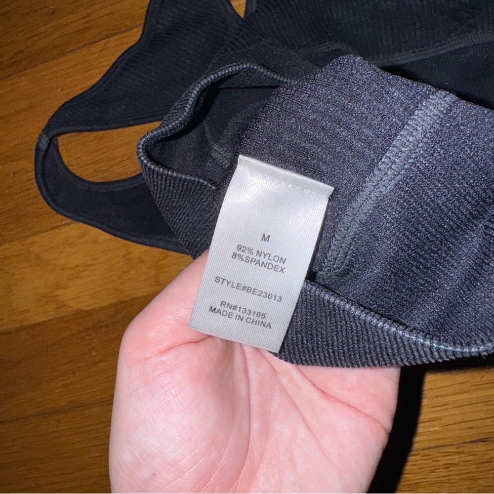 Gray Ribbed Women's Sports Bra - Picture 10 of 10